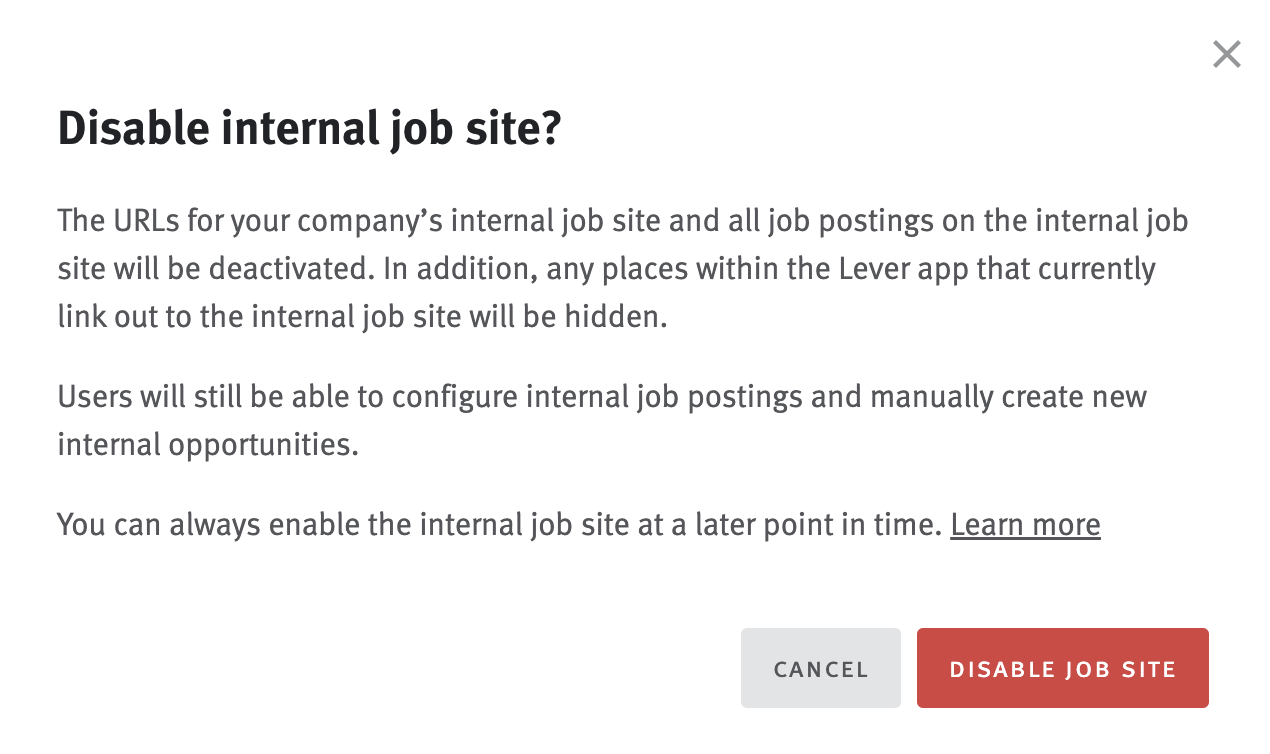 disable internal job site editor with disable job site button in red