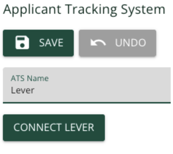 Lever selected in ATS Name field in JobVyne