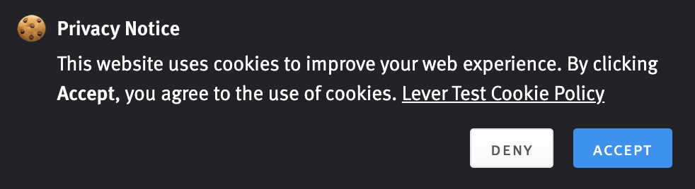 Opt in cookie banner