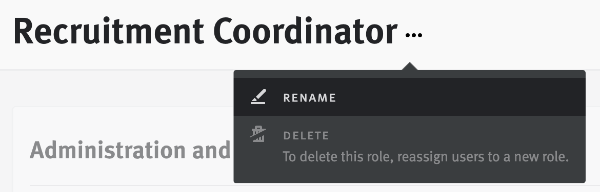 Rename option extending from ellipses next to role name in role editor
