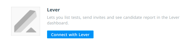 Connect with Lever button in HackerEarth