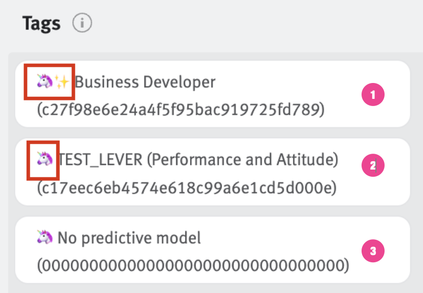 AssessFirst tags on Lever job posting with unicorn and sparkle icons outlined