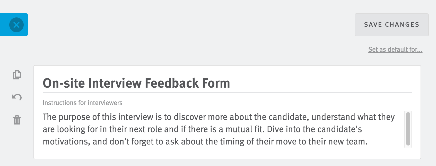 Title and description fields on a feedback form.