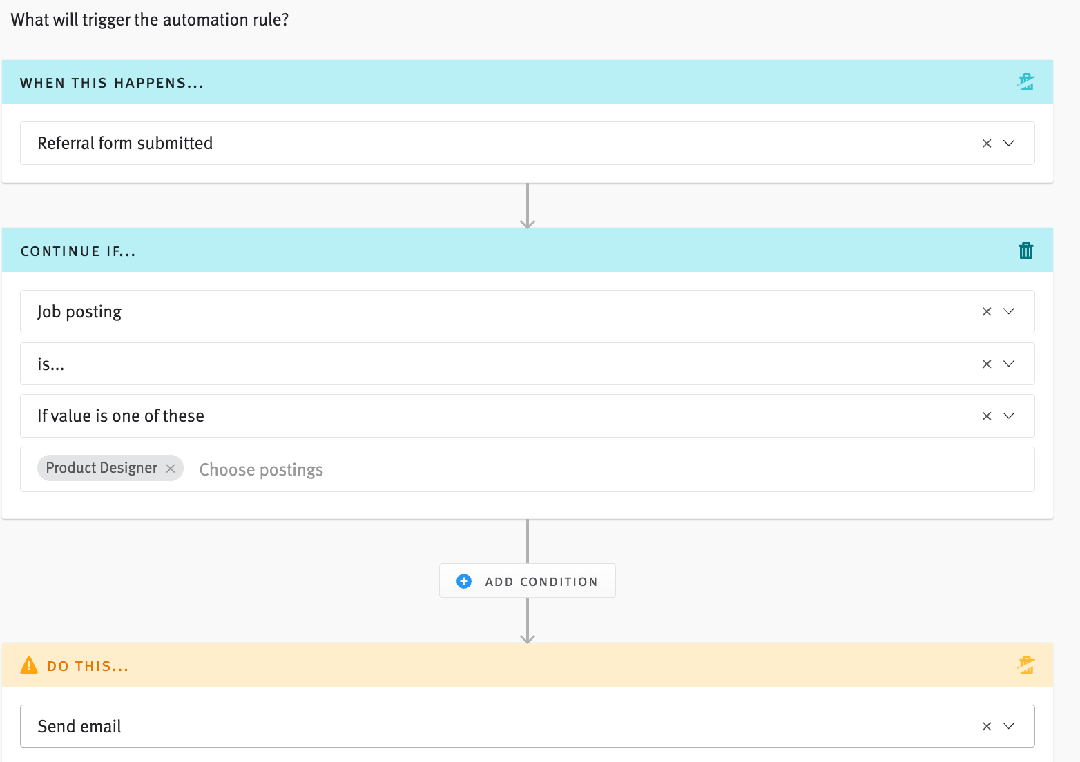 Automation workflow builder.