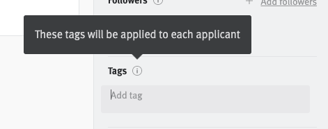 Tags section of Lever job posting
