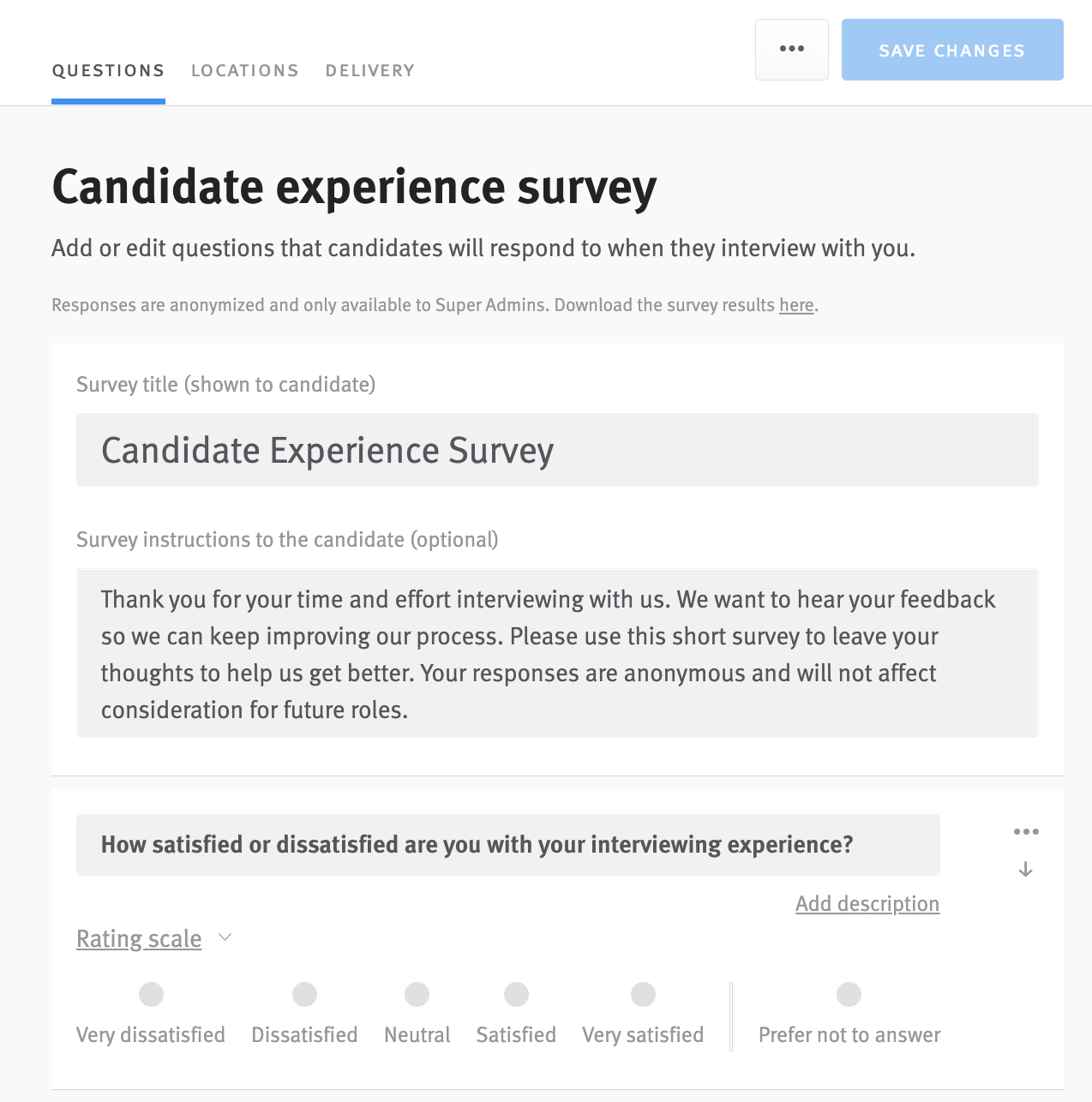 Configuring and using the Candidate Experience Survey – Lever Support