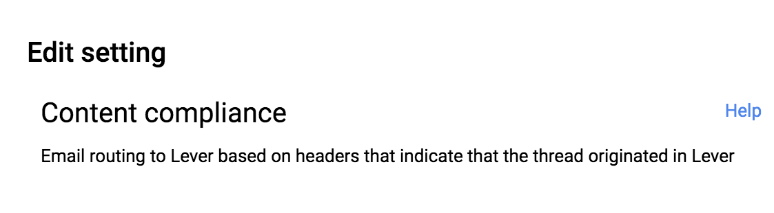Edit setting with headline content compliance