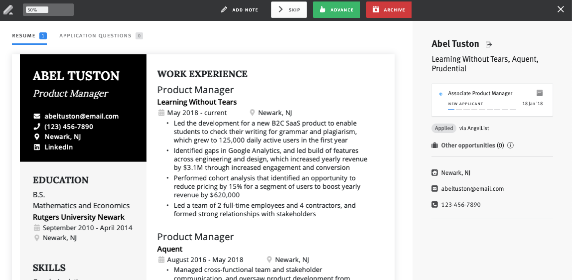 Lever Fast Resume Review