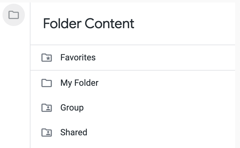 Folder menu in Data Explorer