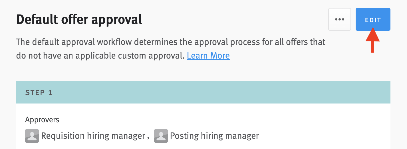 Approval editor with arrow pointing to edit button.