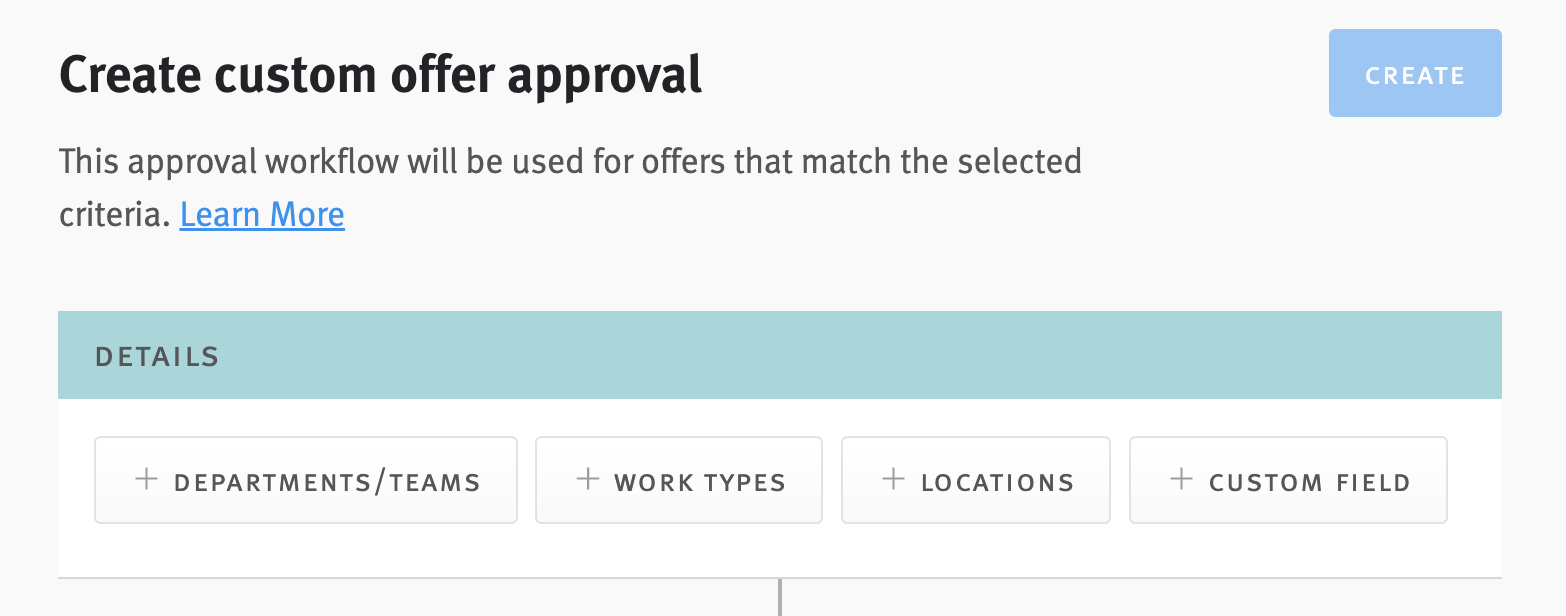 Close up criteria buttons in offer approval editor.