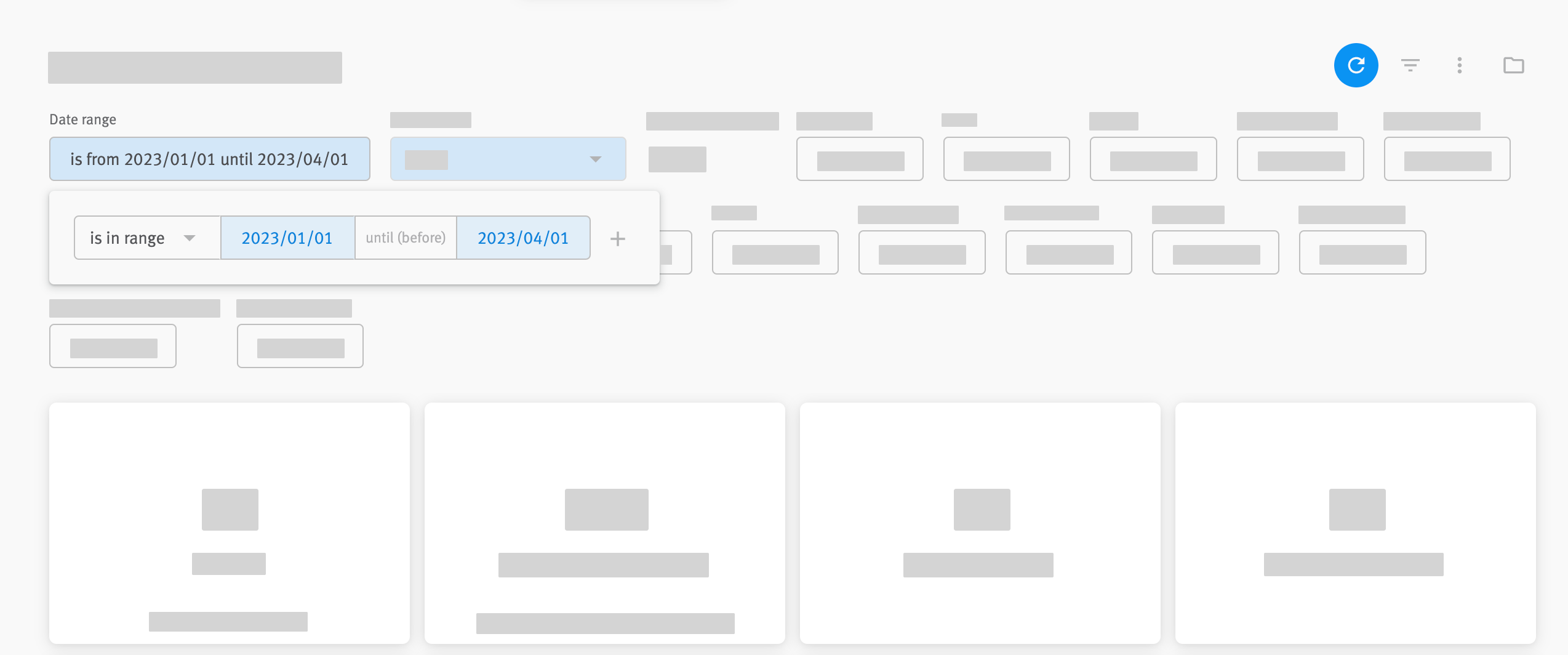 Date range filter expanded on Visual Insights dashboard