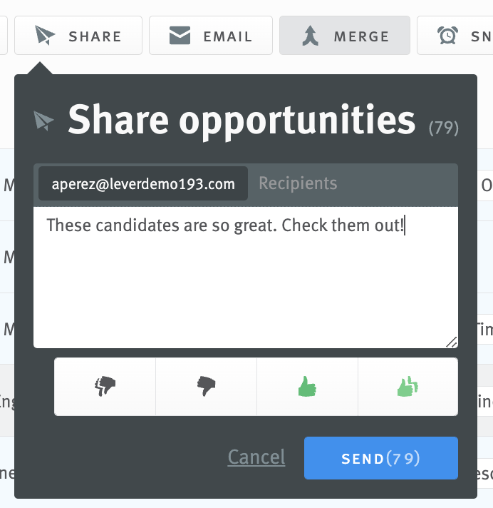 Share opportunities editor