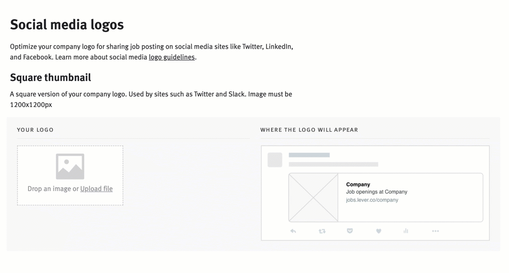 Live image of uploading square thumbnail social media logo image file