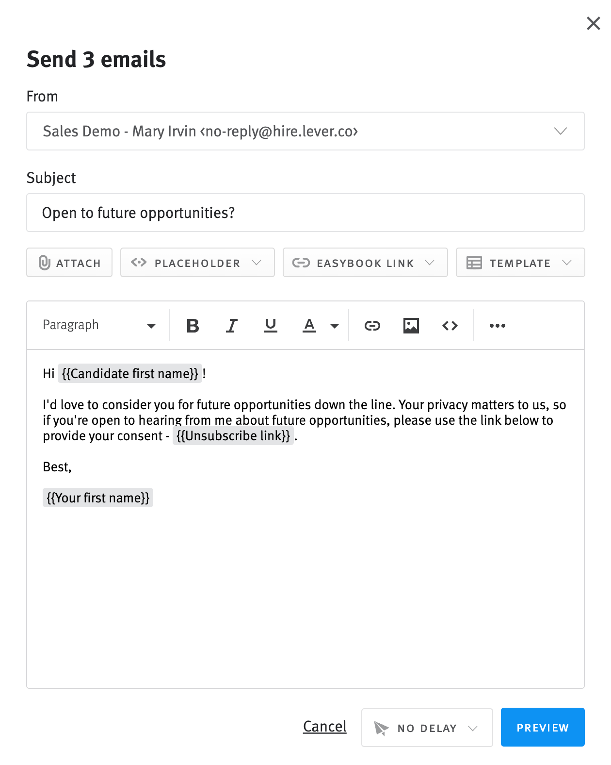 Adding an unsubscribe link when bulk sending emails