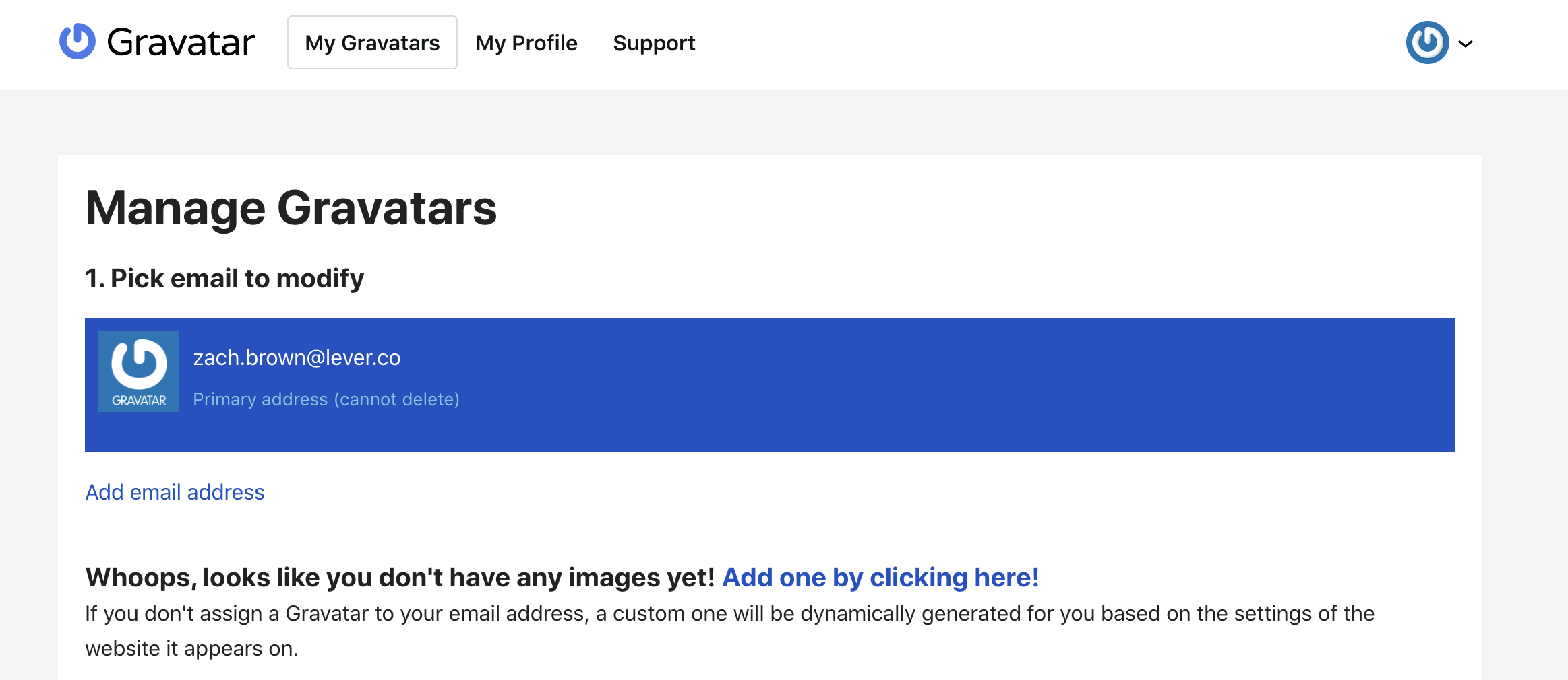 New Gravatar profile list