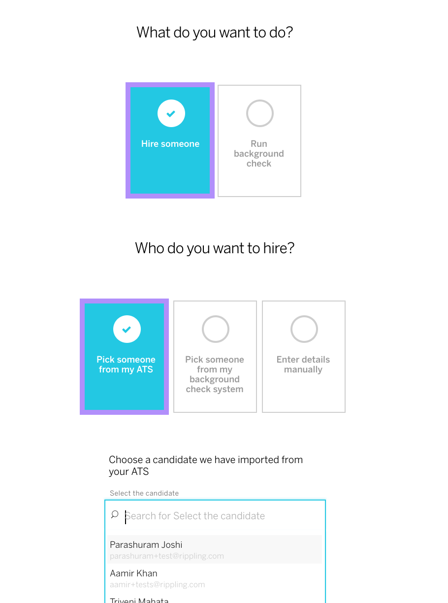Rippling hire employee setup process