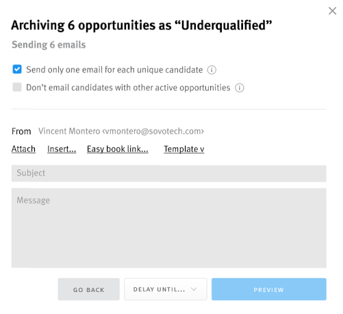 Bulk archive opportunities modal