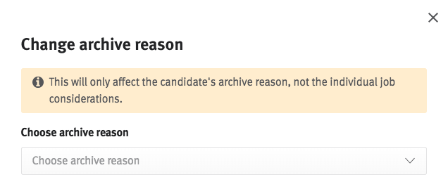 Change archive reason modal