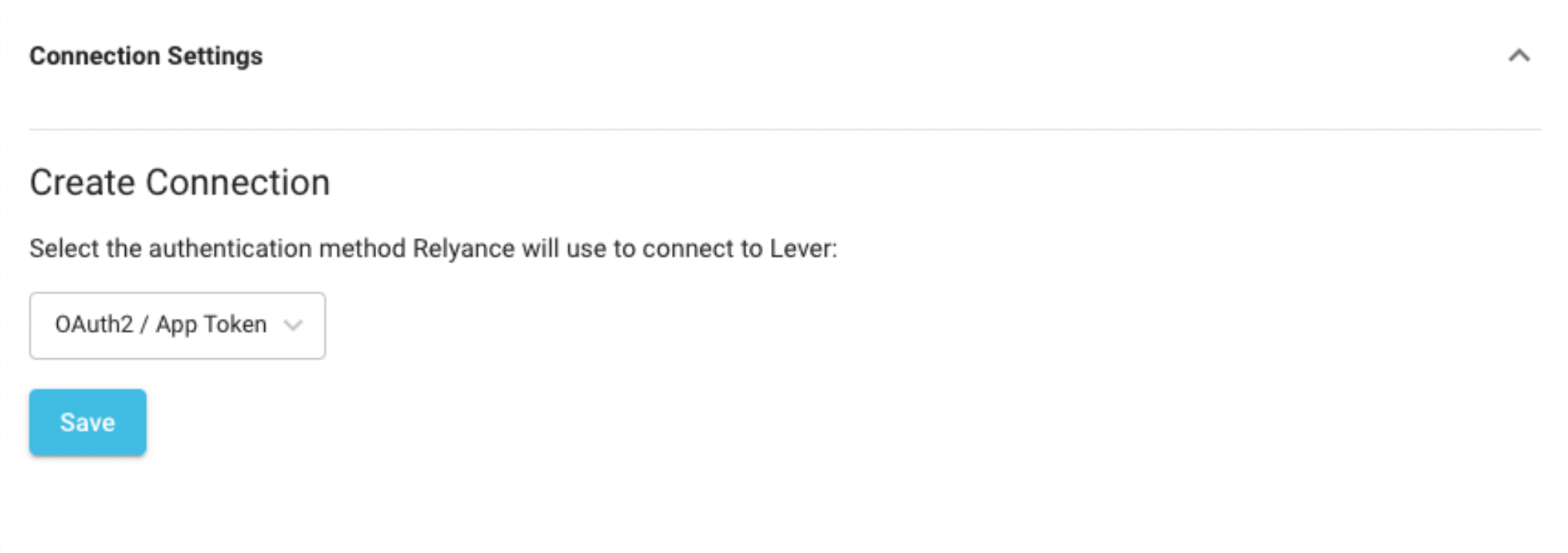 Connection settings in Relyance AI; authentication method is set to OAuth2