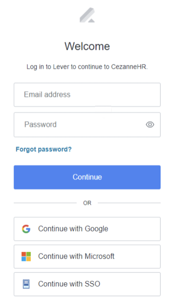 Lever login modal
