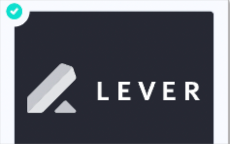 Green checkmark on Lever integration tile