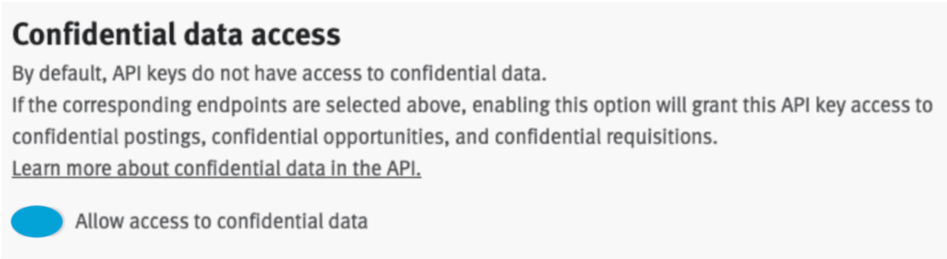 Confidential data access toggle