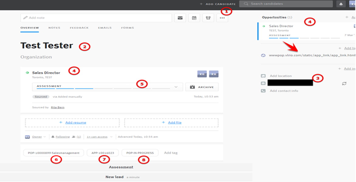 Lever platform job posting showing self-management tags and arrow pointing to self-management link.