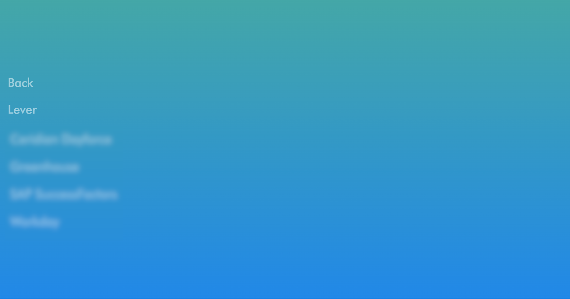 External ATS list in Leap showing Lever listing