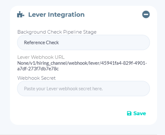 Lever integration modal in Turn platform.