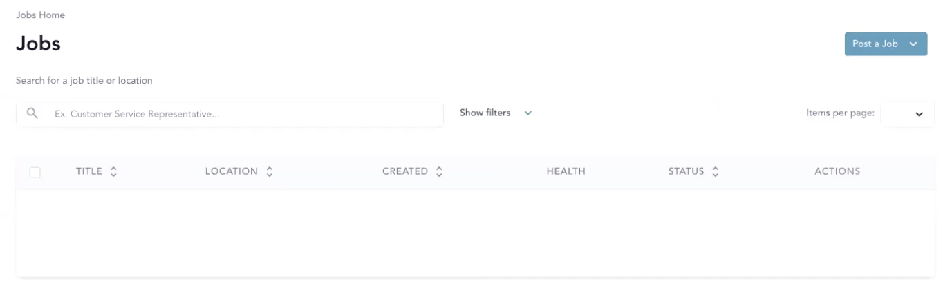 Tilr jobs page showing post a job button