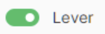 Lever with green toggle on