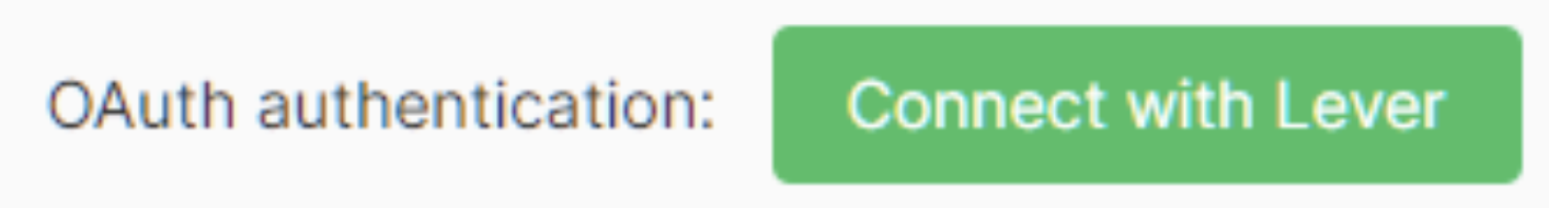 Oauth authentication with connect with Lever button