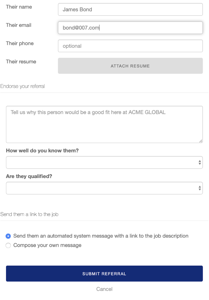 Referral submission form