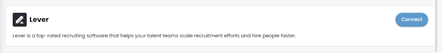 Lever listing in EasySource with Connect button