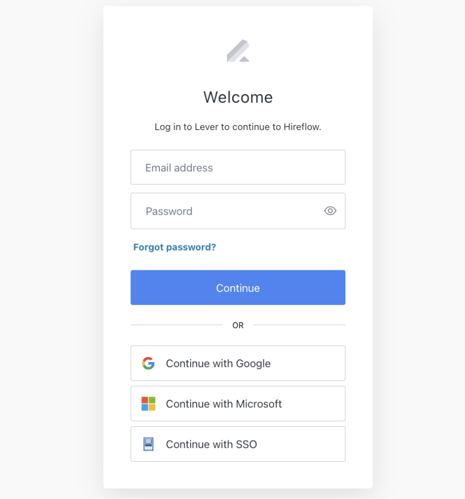 Lever login modal