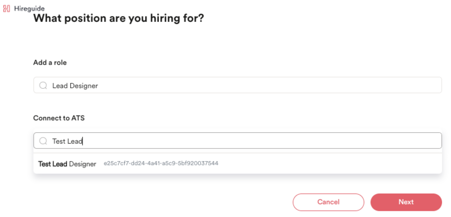 Position creation fields in Hireguide