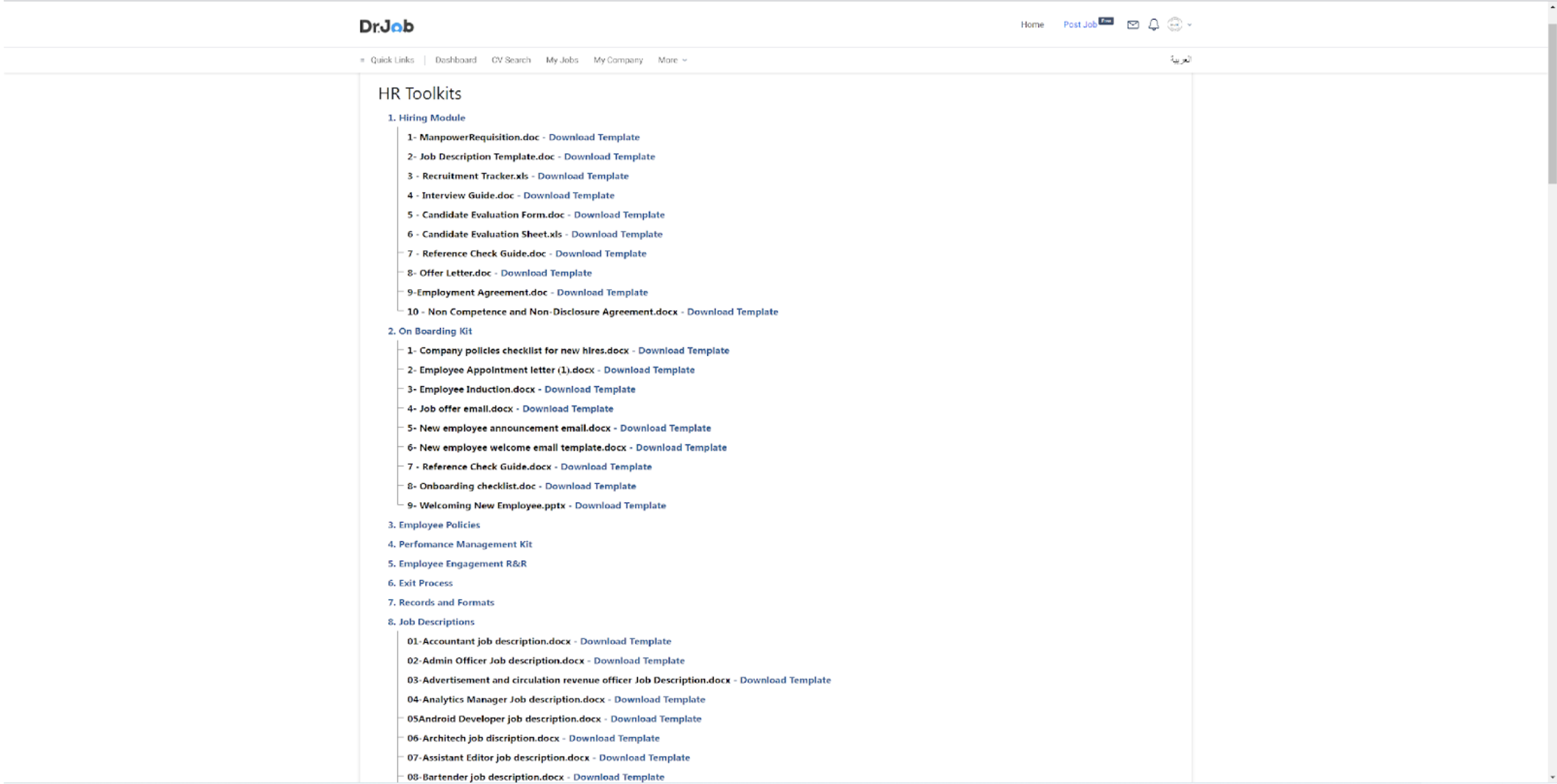 HR Toolkits list