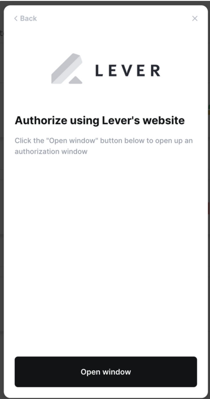 Authorization consent modal
