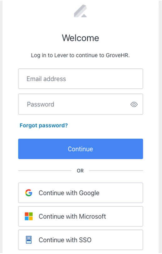 Lever login modal