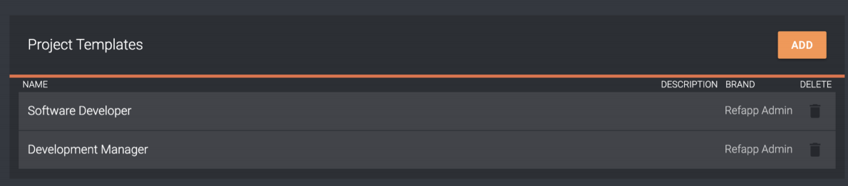 Refapp project templates
