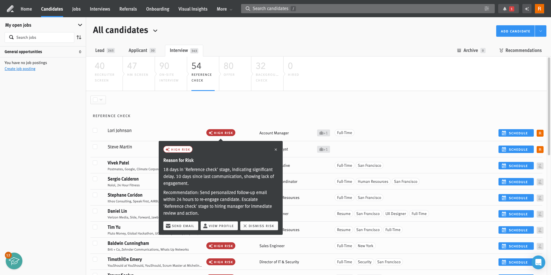 High Risk Tag Example