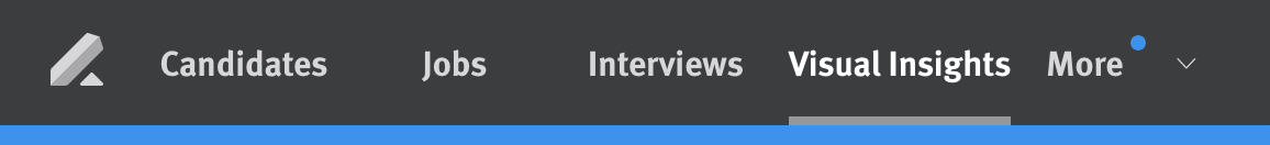 Close up of platform header with Visual Insights tab selected.