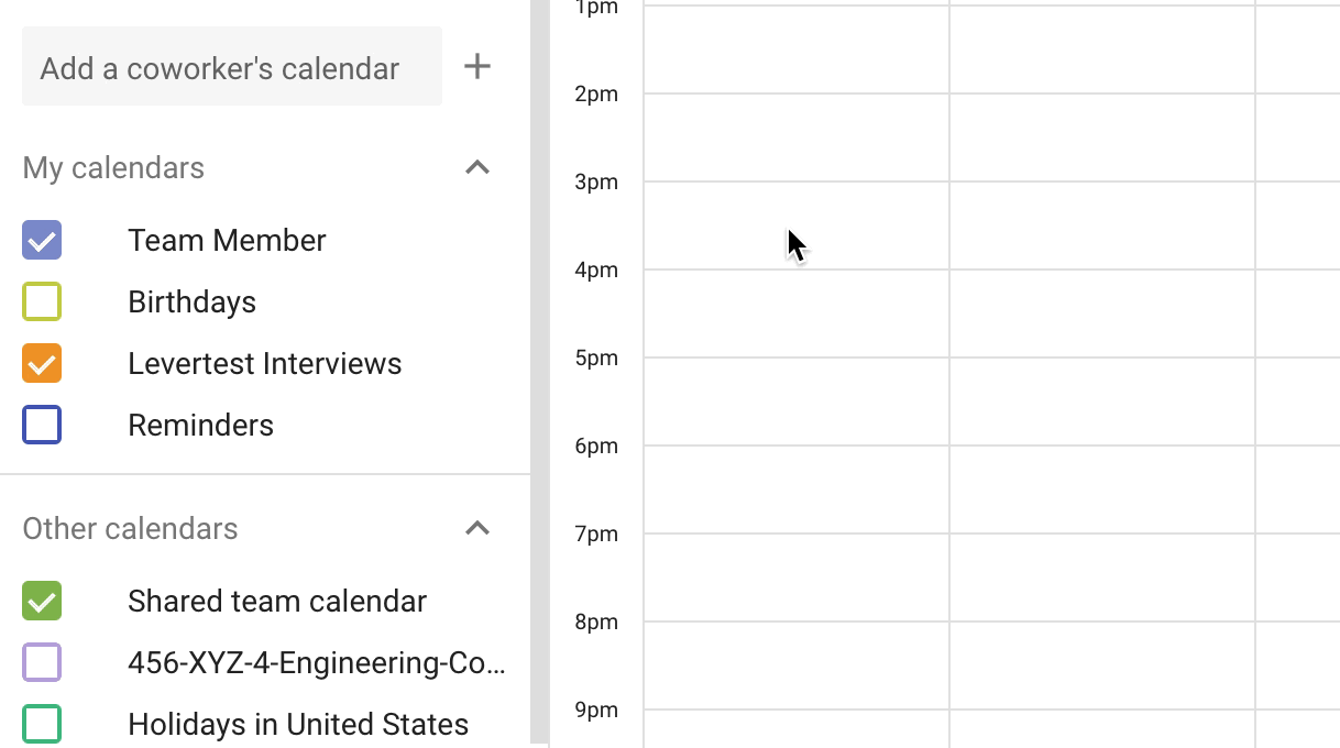 How do I create  a shared calendar  for interviews  Lever 
