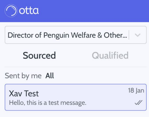 Otta job with list of candidate conversations