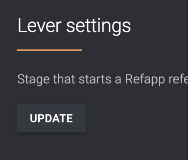 Lever settings in Refapp