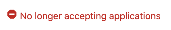 Warning message reading no longer accepting applications on LinkedIn posting.