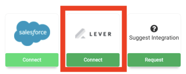 ContactOut platform showing Lever outlined in list of integrations.