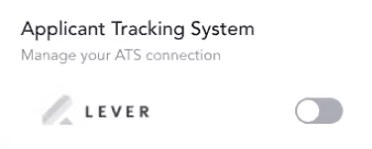 tilr applicant tracking system showing lever with toggle