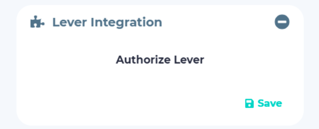 Turn platform showing Lever integration with authorize Lever label.
